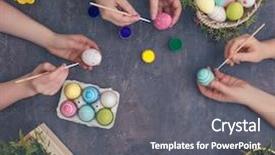  Presentation with home - Amazing presentation theme having easter - colouring eggs for eastertime backdrop and a gray colored foreground