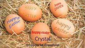  Presentation with eggs egg carton egg box - Presentation design with easter against five eggs nestle background and a coral colored foreground