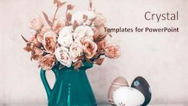  Presentation with flowers vase - Theme with easter-and-spring-background background and a lemonade colored foreground