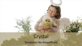  Presentation with soil erosion for elementary - Beautiful theme featuring easter angels - happy elementary angel squeezing her backdrop and a coral colored foreground