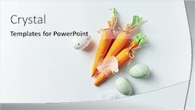  Presentation with carrots - Slide deck consisting of easter-arrangement-with-eggs background and a sky blue colored foreground
