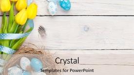  Presentation with blue yellow - Colorful slide deck enhanced with easter background with blue backdrop and a lemonade colored foreground