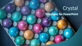  Presentation with purple green - PPT theme having easter-background-with-hand-painted background and a ocean colored foreground