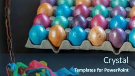  Presentation with purple green - Cool new slides with easter-background-with-hand-painted backdrop and a ocean colored foreground