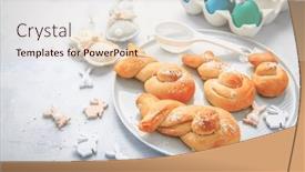  Presentation with yeast - PPT theme consisting of easter-baking-buns-made background and a lemonade colored foreground