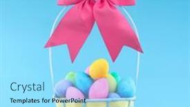  Presentation with easter basket - Audience pleasing PPT theme consisting of easter-basket-for-easter-egg backdrop and a arctic colored foreground