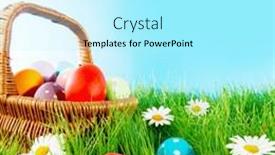  Presentation with easter basket - Presentation having easter-basket-with-eggs background and a arctic colored foreground