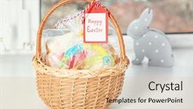  Presentation with happy birthday mama greeting card - Colorful theme enhanced with easter basket with presents sweets backdrop and a  colored foreground