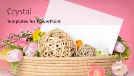  Presentation with easter basket - Cool new presentation design with easter basket with white card backdrop and a coral colored foreground