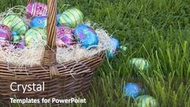  Presentation with easter basket - Cool new presentation design with easter-basket backdrop and a tawny brown colored foreground
