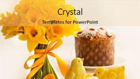  Presentation with easter - Colorful PPT layouts enhanced with easter bouquet of yellow daffodils backdrop and a yellow colored foreground