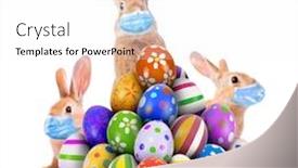  Presentation with surgical masks - Presentation design enhanced with easter-bunnies-or-easter-rabbits background and a white colored foreground