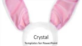  Presentation with bunny - Amazing slides having easter bunny ears isolated on white background backdrop and a white colored foreground