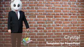  Presentation with red brick wall - Beautiful slides featuring easter-bunny-easter-bunny backdrop and a violet colored foreground