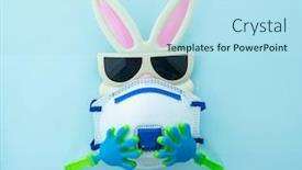  Presentation with medical concept - Slide set consisting of easter-bunny-in-protective-medical background and a light blue colored foreground