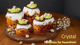  Presentation with chocolate - Slides featuring easter-cake-with-chocolate-eggs background and a tawny brown colored foreground