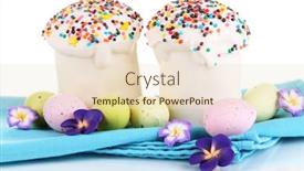  Presentation with sugar - Presentation consisting of easter-cake-with-sugar-glaze background and a lemonade colored foreground