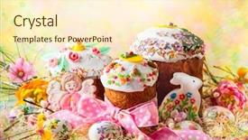  Presentation with rustic spring - Colorful presentation theme enhanced with table decorated in rustic style backdrop and a cream colored foreground