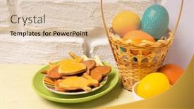  Presentation with easter basket - Presentation featuring easter-card-with-basket background and a  colored foreground