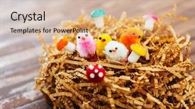  Presentation with easter - Audience pleasing presentation consisting of easter chick - painted easter eggs backdrop and a  colored foreground