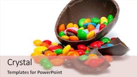  Presentation with sweets - Audience pleasing presentation consisting of ovum - easter chocolate egg and sweets backdrop and a coral colored foreground