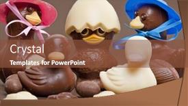  Presentation with easter - Audience pleasing PPT theme consisting of easter-chocolate backdrop and a tawny brown colored foreground