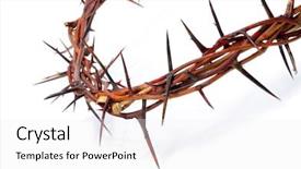  Presentation with christian easter - Audience pleasing theme consisting of easter christian - crown made of thorns isolated backdrop and a white colored foreground