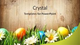  Presentation with easter - Slide deck consisting of easter colorful easter painted eggs background and a lemonade colored foreground