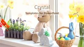  Presentation with easter - Audience pleasing slides consisting of easter-composition-on-windowsill backdrop and a cream colored foreground