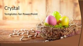  Presentation with copy space - Theme having easter composition with colorful easter background and a lemonade colored foreground