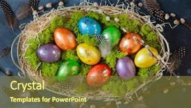  Presentation with odontology colorful 3d view - PPT layouts enhanced with easter composition with colorful easter background and a tawny brown colored foreground