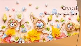  Presentation with pastel pink - Slide set having easter-composition-with-spring-flowers background and a lemonade colored foreground