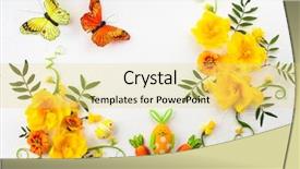  Presentation with white flowers - Slides having easter concept with copy spase background and a yellow colored foreground