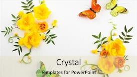  Presentation with flat - Colorful presentation enhanced with easter concept with copy spase backdrop and a blonde colored foreground