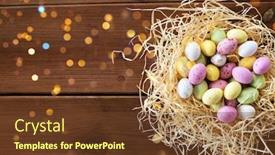  Presentation with confectionery - Amazing slide set having easter-confectionery-and-holidays-concept backdrop and a tawny brown colored foreground