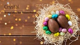  Presentation with confectionery - PPT layouts enhanced with easter-confectionery-and-holidays-concept background and a coral colored foreground
