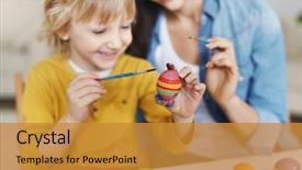  Presentation with craft - Presentation design enhanced with easter craft background and a gold colored foreground