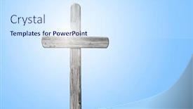  Presentation with easter - PPT layouts enhanced with easter-cross-on-the-nature background and a sky blue colored foreground