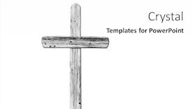  Presentation with cross - Presentation theme with easter-cross-on-the-white background and a white colored foreground