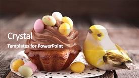  Presentation with cupcake - Slide set featuring easter cupcake background and a red colored foreground