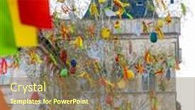  Presentation with czech republic - PPT layouts featuring easter-decoration-on-the-old background and a coral colored foreground