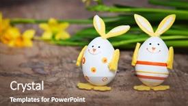  Presentation with bunny - Slides having easter decoration with bunny shaped background and a violet colored foreground