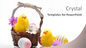  Presentation with chick - Theme with easter-decoration-with-chick background and a white colored foreground