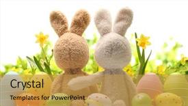  Presentation with sugar - Amazing presentation theme having easter decoration with sugar rabbits backdrop and a gold colored foreground