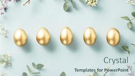  Presentation with easter - PPT layouts with easter-decorations-happy-easter-concept background and a sky blue colored foreground