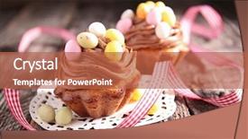  Presentation with dessert - Audience pleasing PPT theme consisting of easter dessert backdrop and a red colored foreground