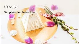  Presentation with dessert - Colorful slide set enhanced with easter dessert backdrop and a lemonade colored foreground