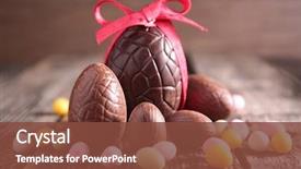  Presentation with easter - Beautiful presentation theme featuring easter egg chocolate backdrop and a tawny brown colored foreground