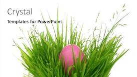  Presentation with hidden - PPT layouts with easter egg hidden in grass background and a white colored foreground