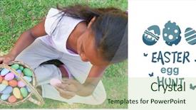  Presentation with graphic - PPT theme with easter egg hunt graphic background and a mint green colored foreground